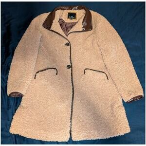 Sam Edelman Faux Shearling Mid length Coat Jacket Large
